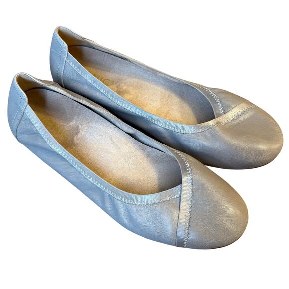 Vionic Caroll Classic Leather Ballet Flat Arch Support Ortho Gray Women’s Sz 9.5 - Picture 1 of 9